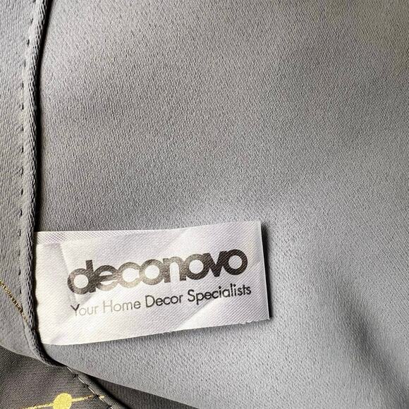 2 Panels Blackout Curtains Dark Gray Gold Accents Grommet Hanging 52” x 84” READ - Picture 7 of 13